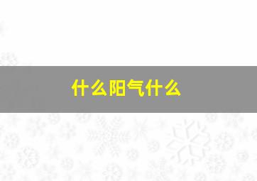 什么阳气什么