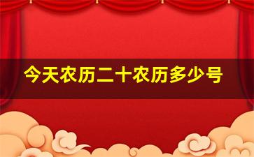 今天农历二十农历多少号