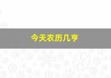 今天农历几亨