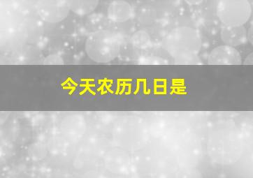 今天农历几日是