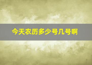 今天农历多少号几号啊