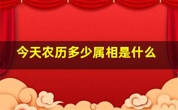 今天农历多少属相是什么