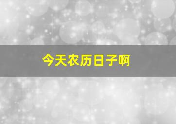 今天农历日子啊