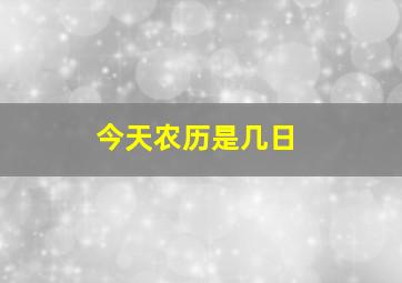 今天农历是几日