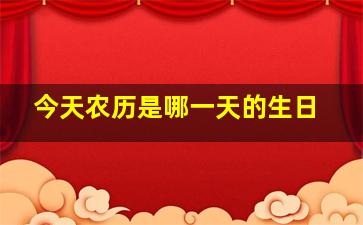 今天农历是哪一天的生日