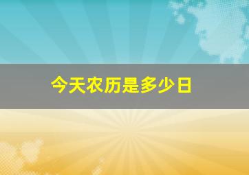 今天农历是多少日