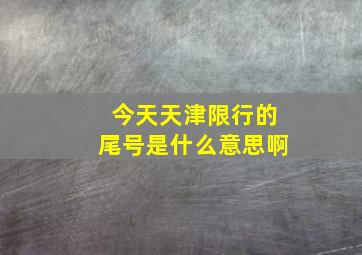 今天天津限行的尾号是什么意思啊