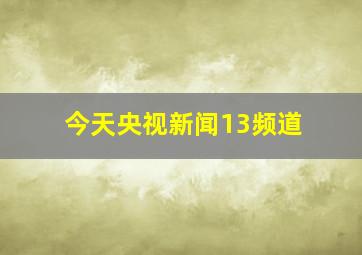 今天央视新闻13频道