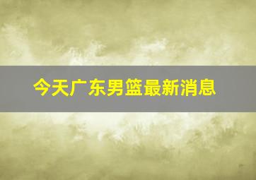 今天广东男篮最新消息