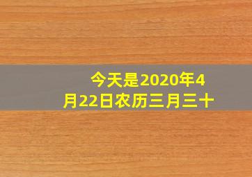 今天是2020年4月22日农历三月三十