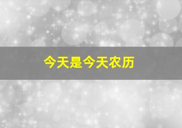 今天是今天农历