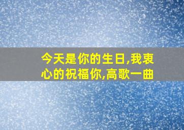 今天是你的生日,我衷心的祝福你,高歌一曲