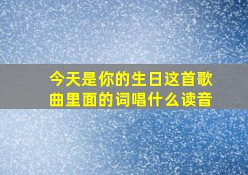 今天是你的生日这首歌曲里面的词唱什么读音