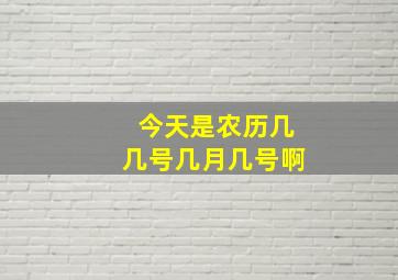 今天是农历几几号几月几号啊