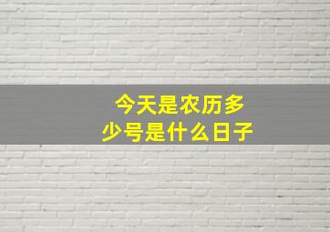 今天是农历多少号是什么日子