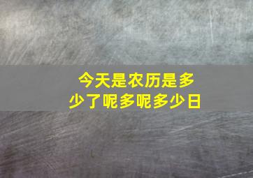 今天是农历是多少了呢多呢多少日