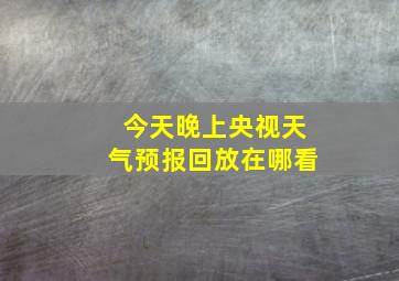 今天晚上央视天气预报回放在哪看