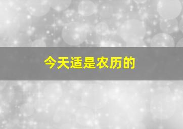 今天适是农历的