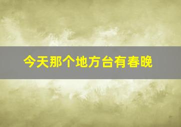 今天那个地方台有春晚