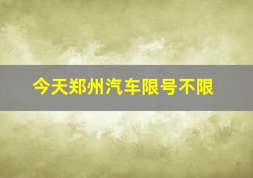 今天郑州汽车限号不限