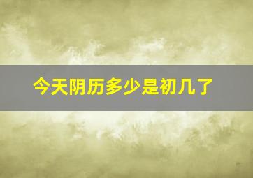 今天阴历多少是初几了