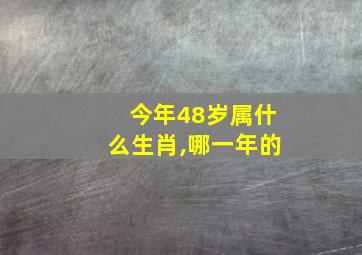 今年48岁属什么生肖,哪一年的