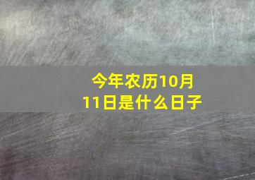 今年农历10月11日是什么日子