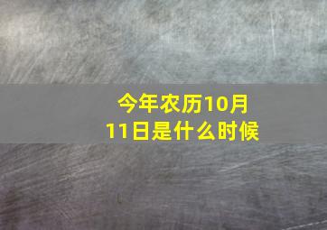 今年农历10月11日是什么时候