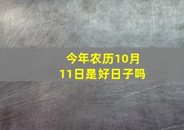 今年农历10月11日是好日子吗