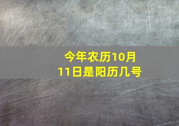 今年农历10月11日是阳历几号