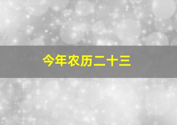 今年农历二十三