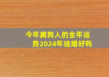 今年属狗人的全年运势2024年结婚好吗