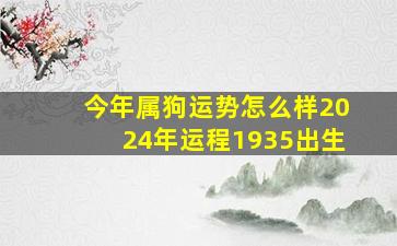 今年属狗运势怎么样2024年运程1935出生