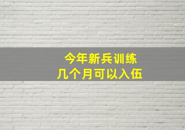 今年新兵训练几个月可以入伍