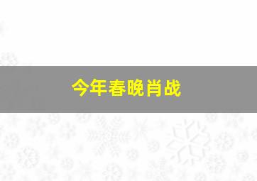 今年春晚肖战