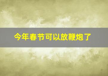 今年春节可以放鞭炮了