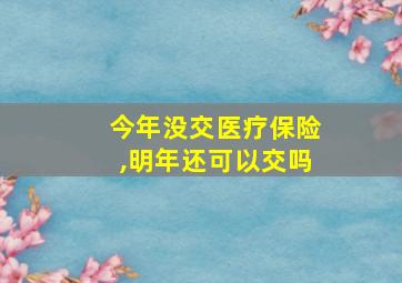 今年没交医疗保险,明年还可以交吗