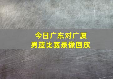 今日广东对广厦男篮比赛录像回放