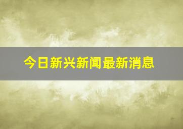 今日新兴新闻最新消息