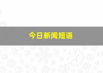 今日新闻短语