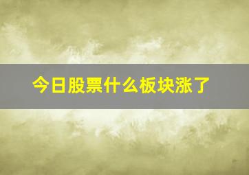 今日股票什么板块涨了