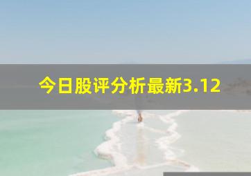 今日股评分析最新3.12