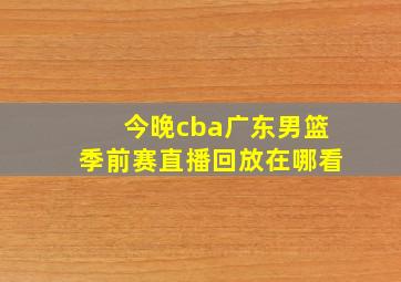 今晚cba广东男篮季前赛直播回放在哪看