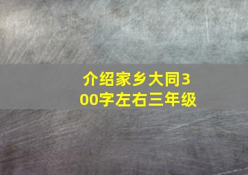 介绍家乡大同300字左右三年级