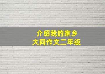 介绍我的家乡大同作文二年级