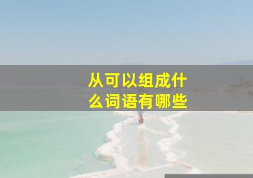 从可以组成什么词语有哪些