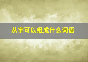 从字可以组成什么词语