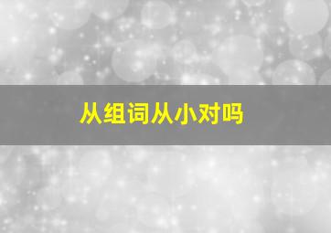 从组词从小对吗