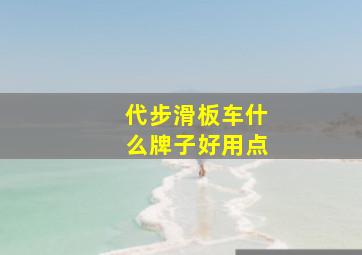 代步滑板车什么牌子好用点