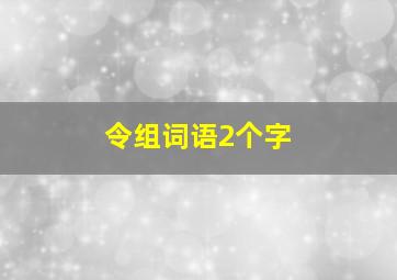 令组词语2个字